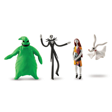 FleXfigs: Nightmare Before Christmas - 4 Character Pack - Articulated Action Figures, Flex It - Pose It!, Collectible Toy Miniatures, Kids Ages 3+