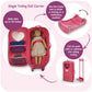 Badger Basket Toy Doll Travel Trolley and Carrier for 18 Inch Dolls - Rolling Suitcase with Removable Wheels, Carrying Straps, and Spacious Storage