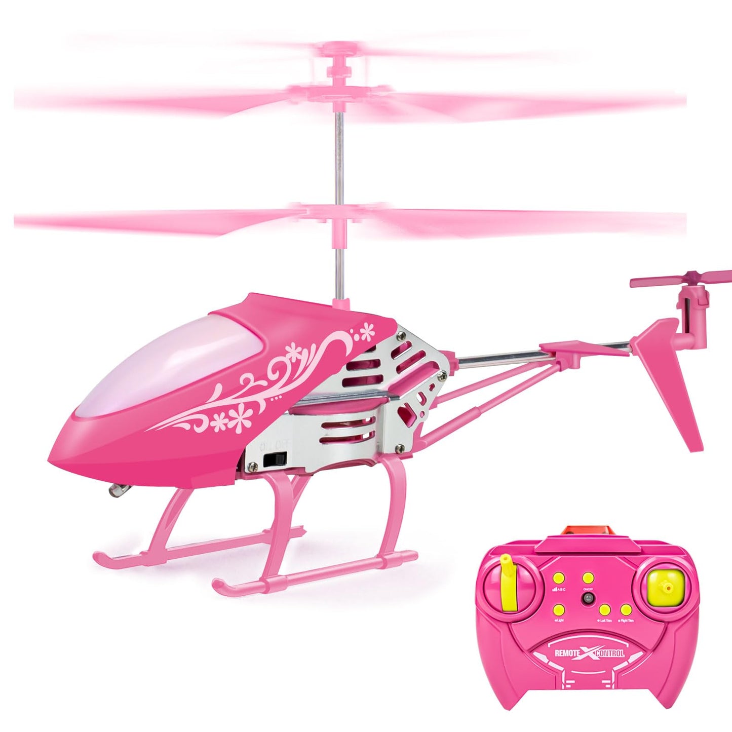 QUANA Rc Helicopter, Pink Remote Control Helicopter for Kids Girls Ages 8+