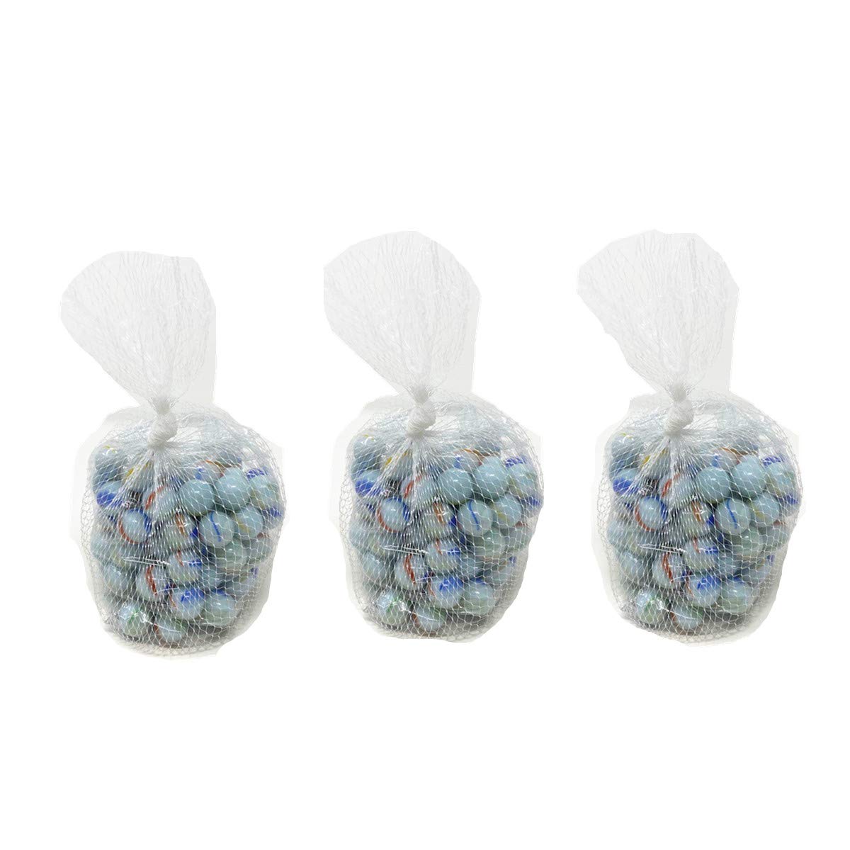 300 Count Bulk Beautiful Premium Player Glass Marble, 5/8" in Bulk, Shooters Sling Shot Ammo for Children (3 Bags)