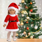 Doll Clothes 18 inch Santa Christmas Dress Outfit Fits 18 Inches Dolls (Dress, Hat, Blet, Stockings)