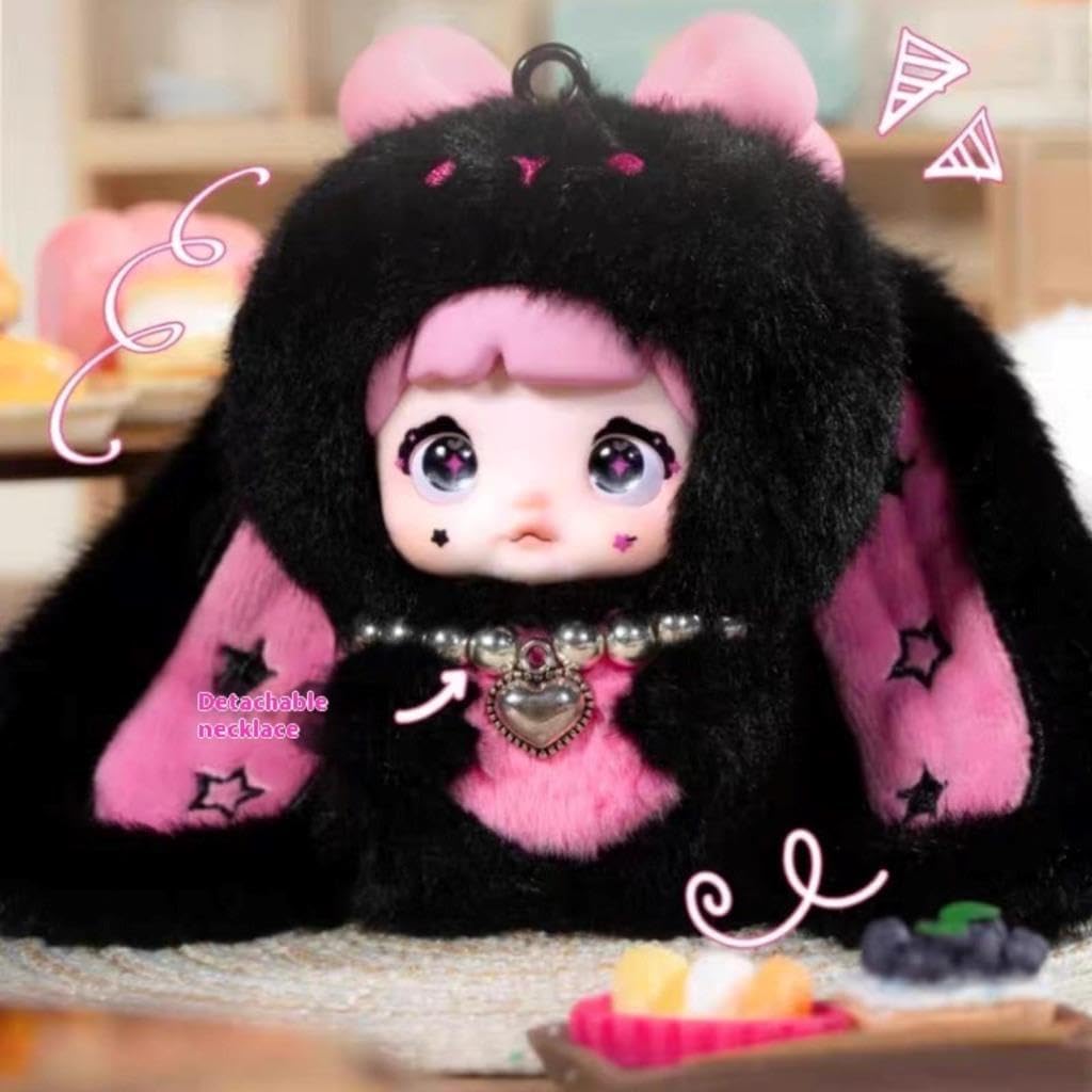 Rlvgqu Nommi Baby-Sweetheart Bunny Series Box Anime Figures Pendant Cute Plush Doll Stuffed Mystery Collectible Toys Valentien Gift Random 1Pc