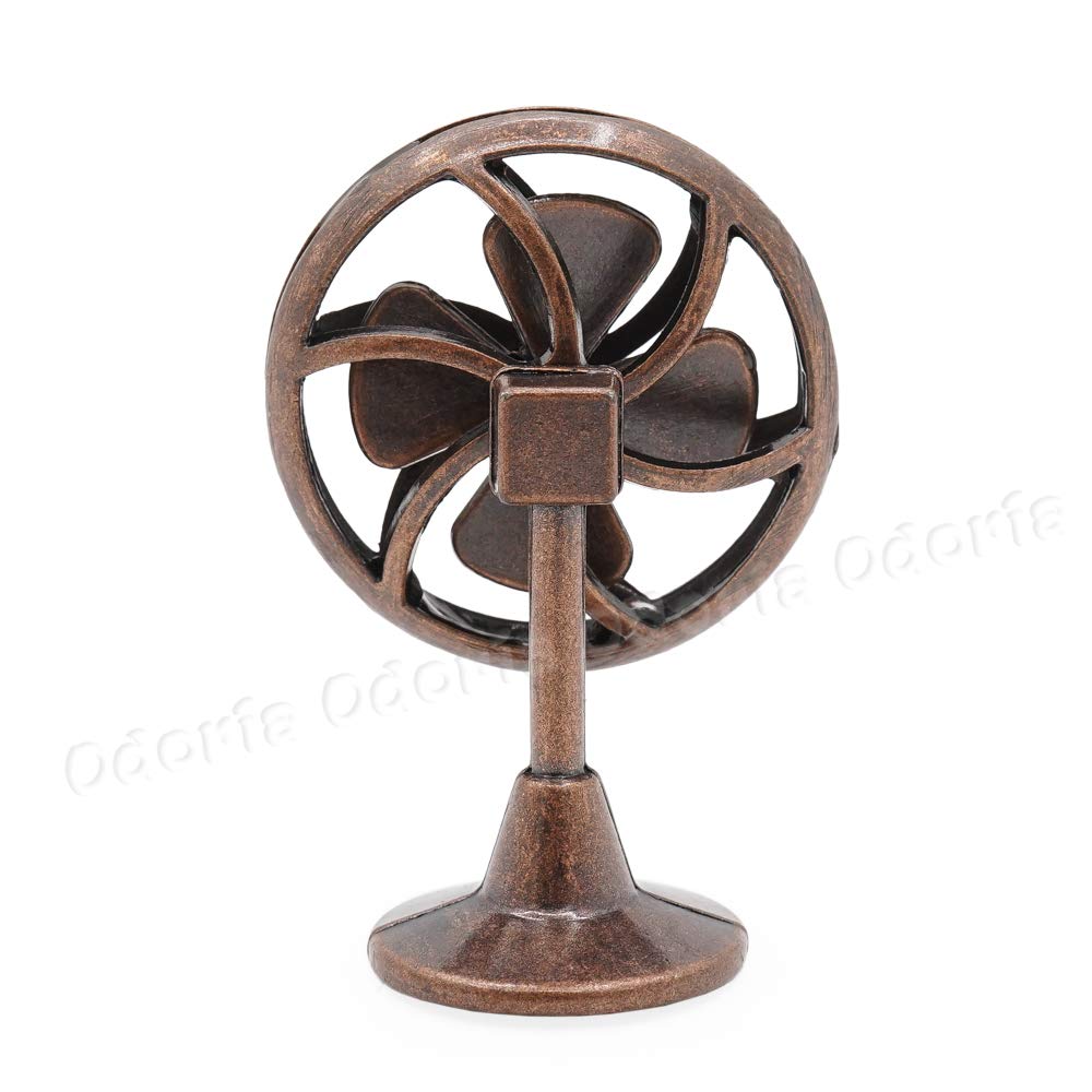 Odoria 1/12 Miniature Fan Dollhouse Decoration Accessories, Bronze