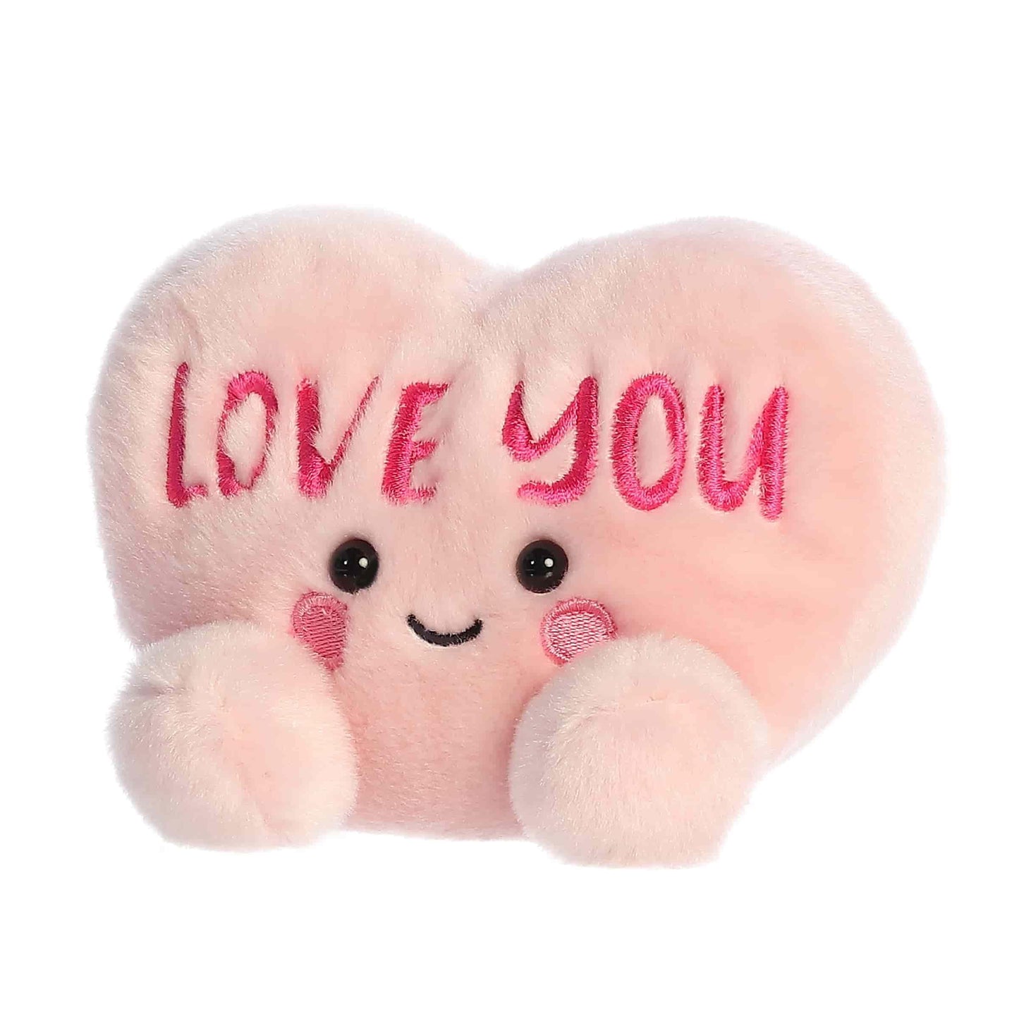 Aurora Adorable Palm Pals Love You Candy Heart Stuffed Animal - Fun Seasonal Plush For Kids and Adult Collectors - Perfect for Decorating Rooms