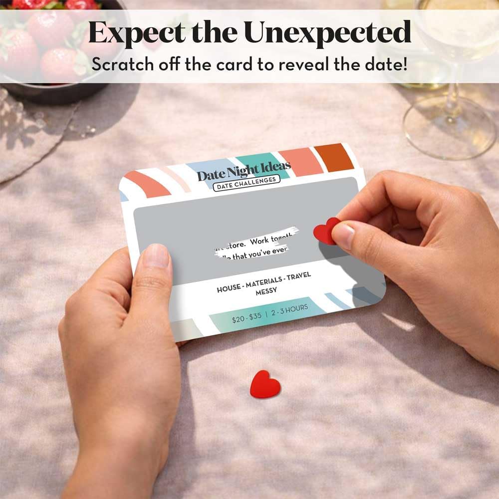 35 Scratch Off Date Night Ideas, Couples Gifts for Him, Her, Girlfriend, Boyfriend, Wife or Husband - Women or Men Anniversary Card Game, Engagement