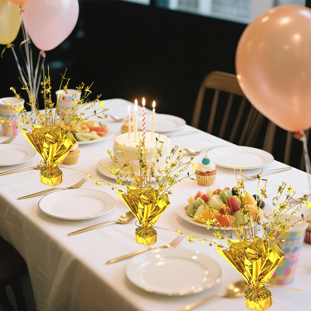 6Pcs Metallic Foil Spray Centerpiece Part Star Table Decoration Brust Table Centerpieces for Party,Birthday