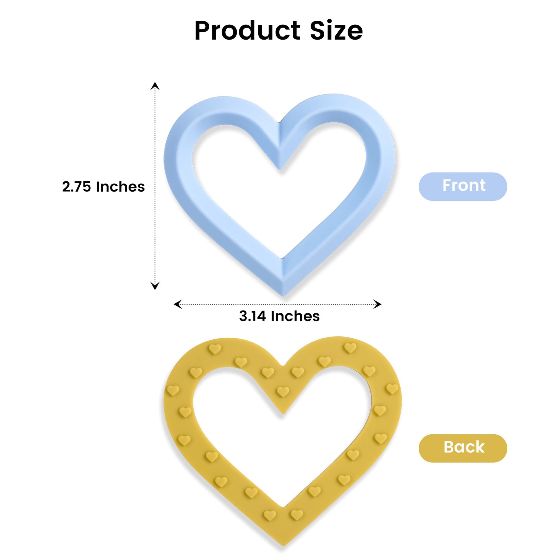 Valentine's Day Baby Teether Silicone Heart Teething Toys 6-12 Months 0-6 Months,Baby Chew Toys Teething Relief,Gifts for Babies,BPA-Free