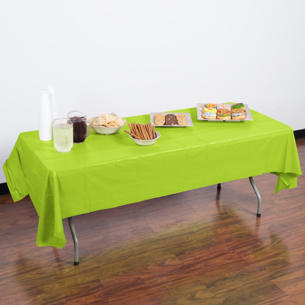 Creative Converting Touch of Color Table Cover Plastic Tablecover, Pack of 1, Fresh Lime
