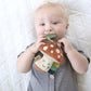 Itzy Ritzy Infant Toy & Teether - Itzy Pal Baby Teething Toy Includes Lovey, Crinkle Sound, Textured Ribbons & Silicone Teether Toy for Newborn