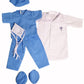 Blue Doctor`s Scrub Outfit for 18-Inch Dolls | Premium Quality & Trendy Design | Dolls Clothes | Outfit Fashions for Dolls for Popular Brands