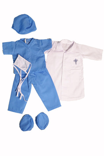 Blue Doctor`s Scrub Outfit for 18-Inch Dolls | Premium Quality & Trendy Design | Dolls Clothes | Outfit Fashions for Dolls for Popular Brands