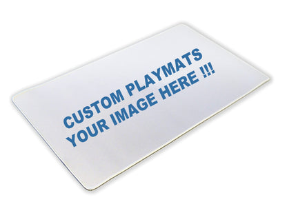 FROGIGO Custom Playmat 24" x 14" Non-Slip with Mat Bag - Printable Play Zone & Optional Stitched Edging, Any Image Printed Your Design Tournament