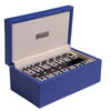 Silverman & Co. Double 9 Large Black Domino Set - Blue Case