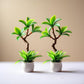 1:12 Scale Mini Potted Plants - Resin Botanical Decor for Dollhouse Kitchens and Living Rooms, Evergreen DIY Craft Accessories with Lifelike Foliage