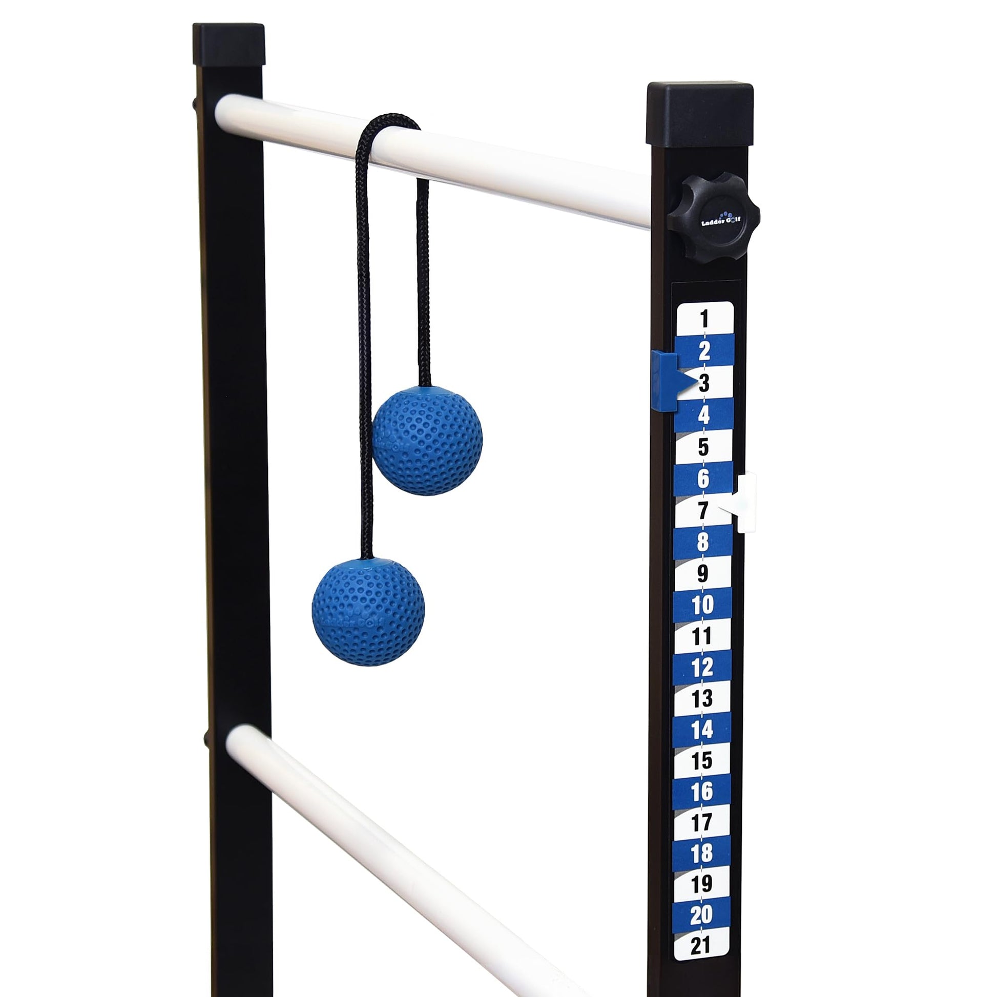 Vivere Ladder Golf Extreme Metal Tournament Edition Ladder Ball Tossing Game with 2 Metal Ladders and 2 Sets of Soft Bolas - Official Equipment