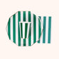 Bonjour Fête Green Cabana Stripe Paper Party Cups | Disposable Cups for Holidays, St. Patrick's Day, Christmas & Birthdays | Premium 12oz Party