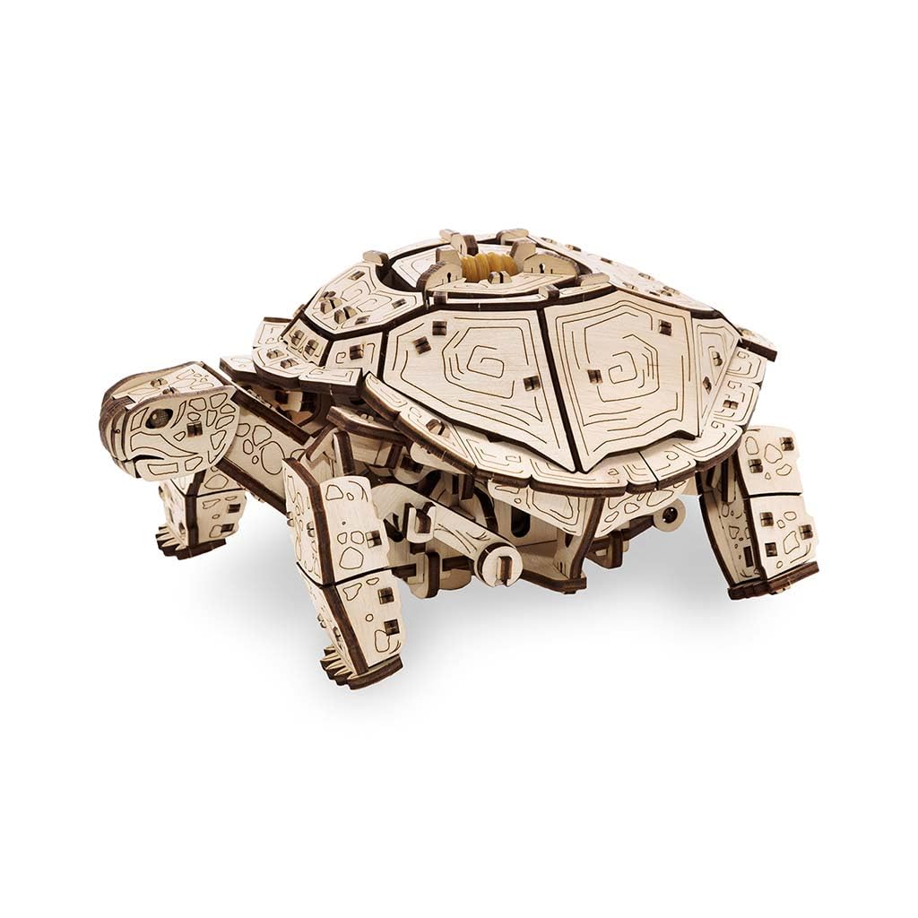 EWA Eco-Wood-Art Turtle 3D Wooden Puzzle, Mechanical Model Kit, 269 Pieces, Ages 14+, 8.78 x 6.5 Inches, Wood