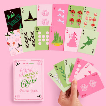 xo, Fetti Pink + Green Witch Playing Card Set - 54 pcs | Bachelorette Game, Birthday Party Activity, Girls Night Decor, Kids Card Deck Accessory