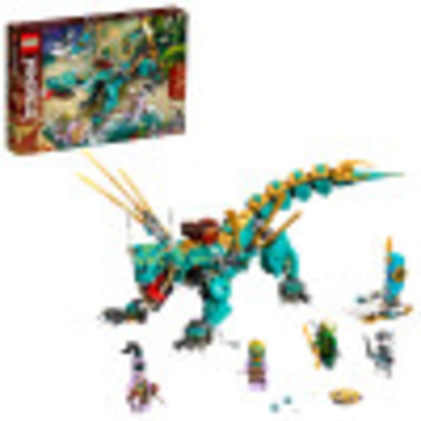 LEGO NINJAGO Jungle Dragon 71746 Building Kit; Ninja Playset Featuring Posable Dragon Toy and NINJAGO Lloyd and Zane; Cool Toy for Kids Who Love