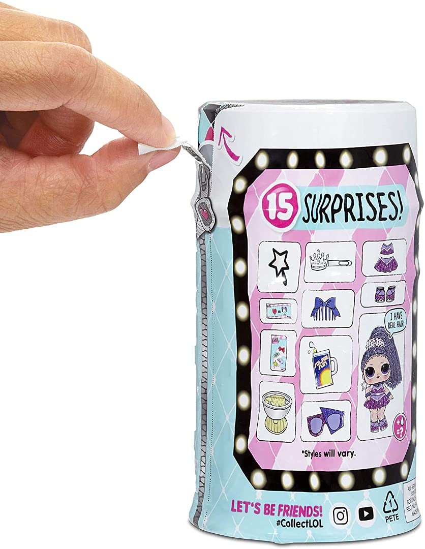 L.O.L. Surprise! Hairgoals Series 2 with 15 Surprises Including Real Hair Fashion Doll, Exclusive Hair Salon Toy Chair, Doll Accessories, Bottle, Comb