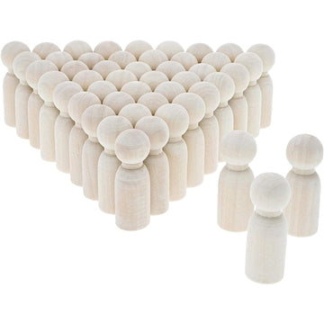 Bright Creations Peg People Kit - 1.77 in Height x 0.6 in Diameter, 50 Pack - Unfinished Smooth Wood for Crafts & Custom Painting - for DIY Projects