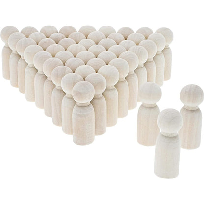 Bright Creations Peg People Kit - 1.77 in Height x 0.6 in Diameter, 50 Pack - Unfinished Smooth Wood for Crafts & Custom Painting - for DIY Projects
