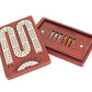 House of Cribbage - 2 Track - Wooden Travel - Pocket Size Cribbage Board - Size: 4.75 Inch - Storage Space for Cribbage Pegs - Score Marking Fields