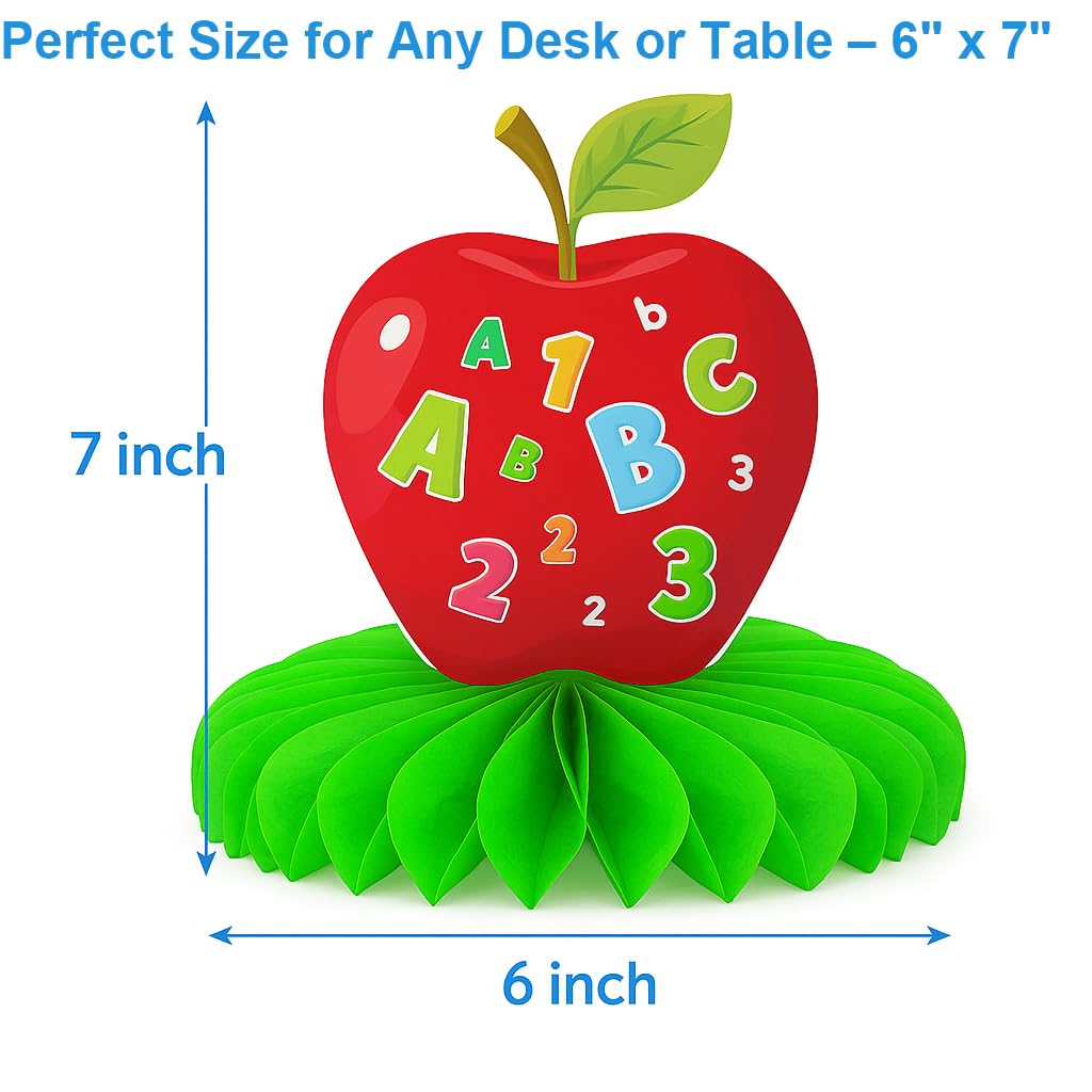 Back to School Decorations - 9PCS Honeycomb Centerpieces, Back to School Party Decorations for Classroom, Teacher Desk, First Day of School Table