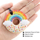 AmazingM Rainbow Donut Sensory Chew Teether for Boys and Girls,Food Grade Silicone Safety Chewy Teething Toy for Kids with Autism, ADHD,Oral