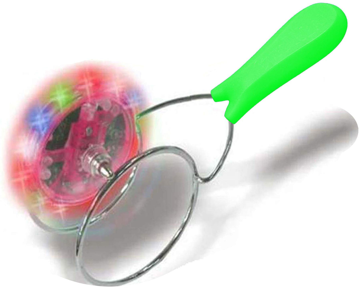 Leading Edge Rainbow Light Effect LED GYRO Wheel - Electronic Handheld Game - Retro Theme - Assorted Color - Battery Powered