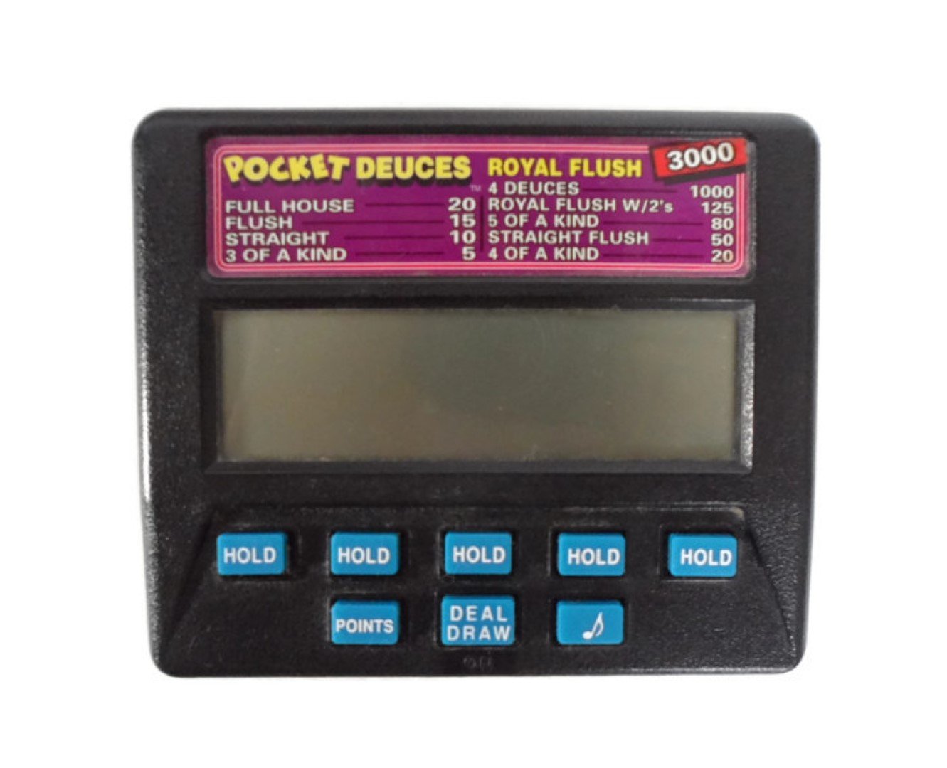 Pocket Deuces ROYAL FLUSH 3000 Radica Electronic Handheld Poker Model 1315