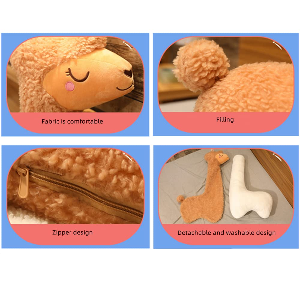 Alpaca Plush Pillow 29.5 Inch Soft Fluffy Llama Stuffed Animal