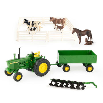 TOMY John Deere Farm Toy Playset - 1:32 Scale - Includes Die-Cast Tractor Toy, Farm Animal Toys, and Farming Accessories - Toddler Toys Ages 3 Years