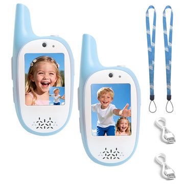 Walkie Talkies for Kids, 2 Pack 720P Video Walkie Talkies for Kids Rechargeable Long Range Video Walkie Talkies, Toys Gifts for Family, Camping