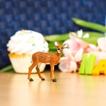 Safari Ltd. Whitetail Fawn Figurine - Lifelike 2.6" Model Figure - Educational Toy for Boys, Girls, and Kids Age 3+