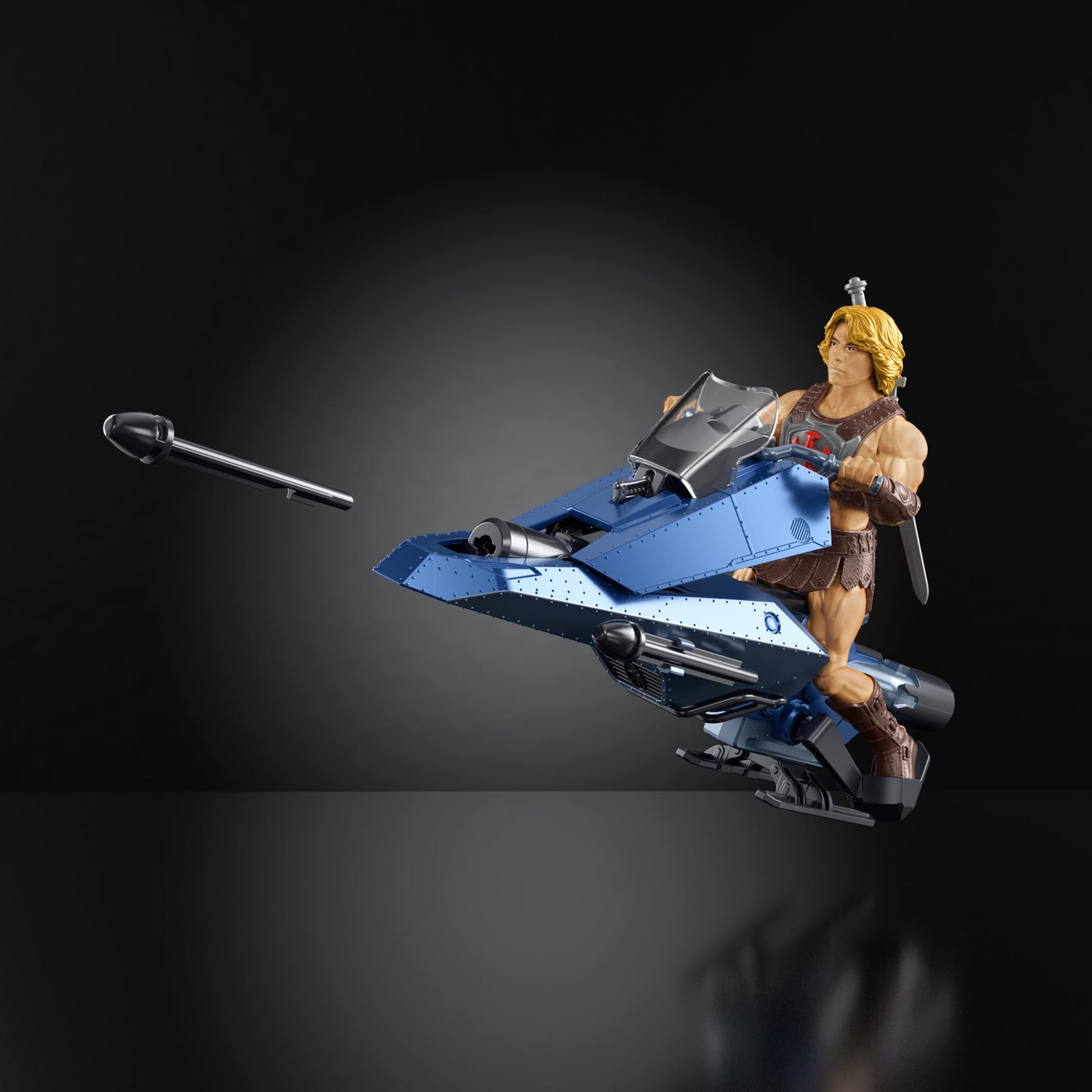 Masters of the Universe Vehicle & Figure 5.5 Inch Scale, Universe He-Man and Sky Sled Pack, 2026 Movie Accurate, Blaster & Projectiles (Amazon