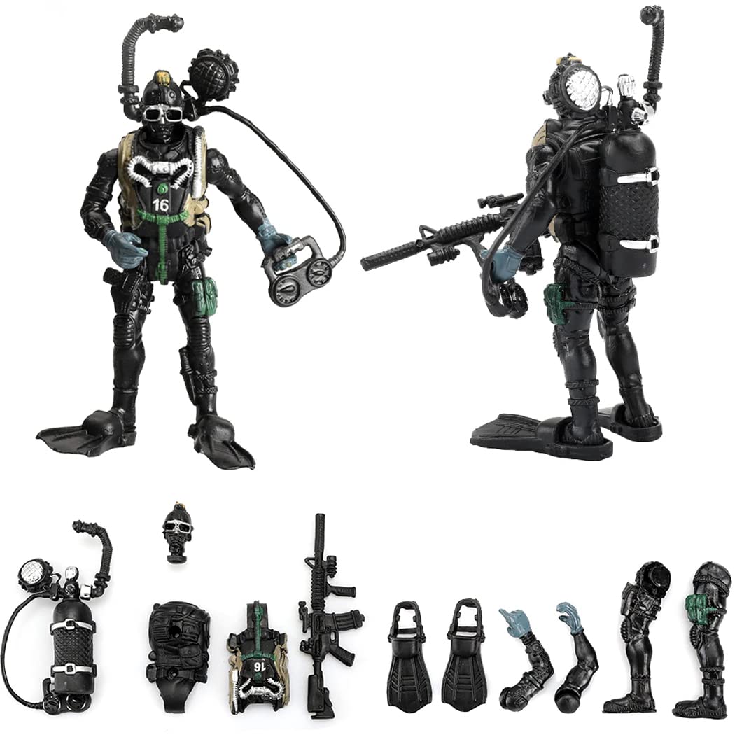 Liberty Imports 12 Pack: US Military Toy Soldiers Playset Army Men Action Figures with Realistic Weapons Gear Combat Accessories for Kids Pretend