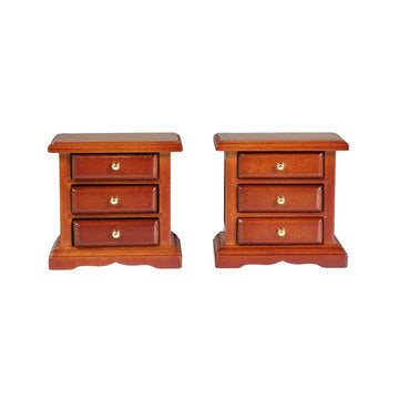 Wooden Dollhouse Night Stands | Set of 2 | Bedside Tables | Dolls House Furniture | 1/12 Scale (Medium)