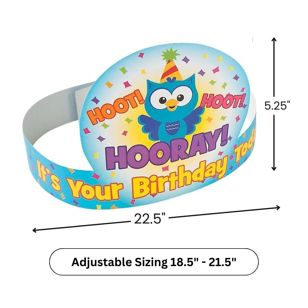Fun Express - Paper Birthday Crown for Birthday - Apparel Accessories - Hats - Tiaras & Crowns - Birthday - 12 Pieces