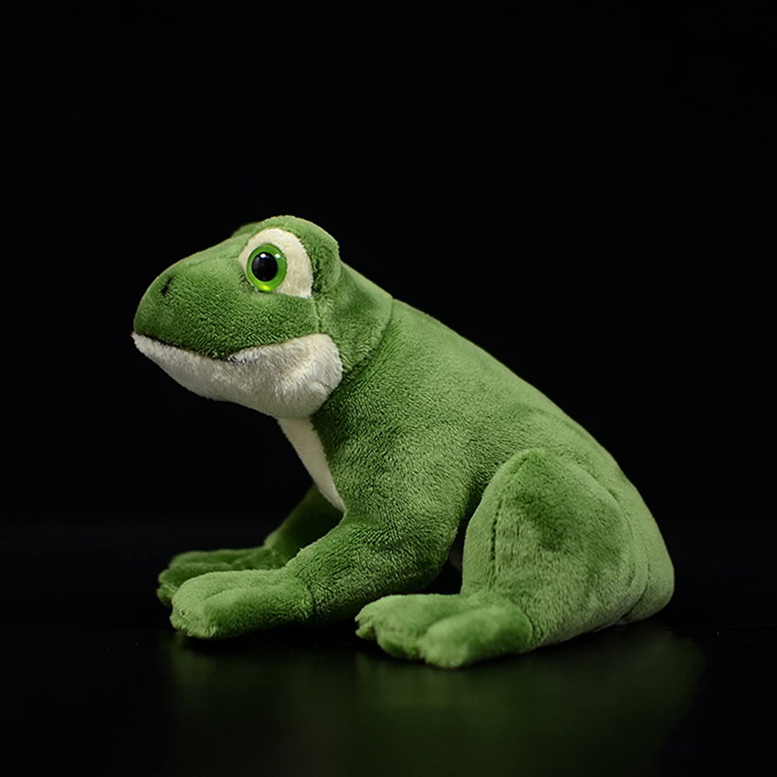 ZHONGXIN MADE Simulation Frog Plush Toy - 6.3" Lifelike Green Frog Stuffed Animals Reptilian Plushie Toys, Super Soft Plush Dolls for Kids Stuffed