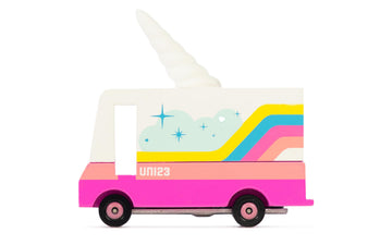 CANDYCAR® Wooden Food Truck Collection - Unicorn 2.0 Van, Premium Handcrafted Beech Wood Toy Car