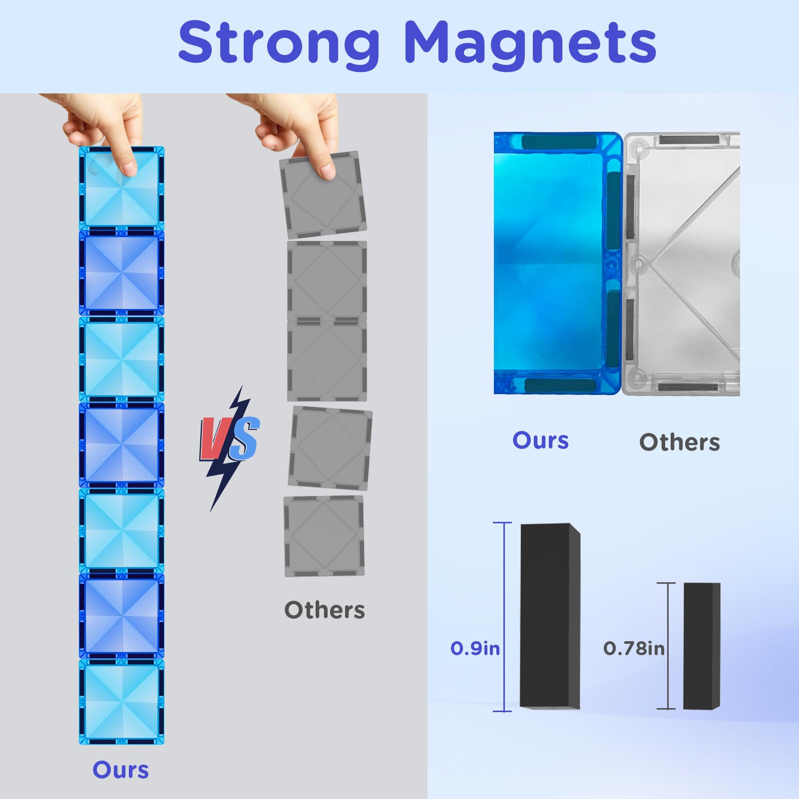 AFUNX Magnetic Tiles, 116PCS Magnet Building Blocks, 3D Diamond Magnetic Blocks, Construction Stem Toys for Kids, Educational Toys for Boys Girls Ages