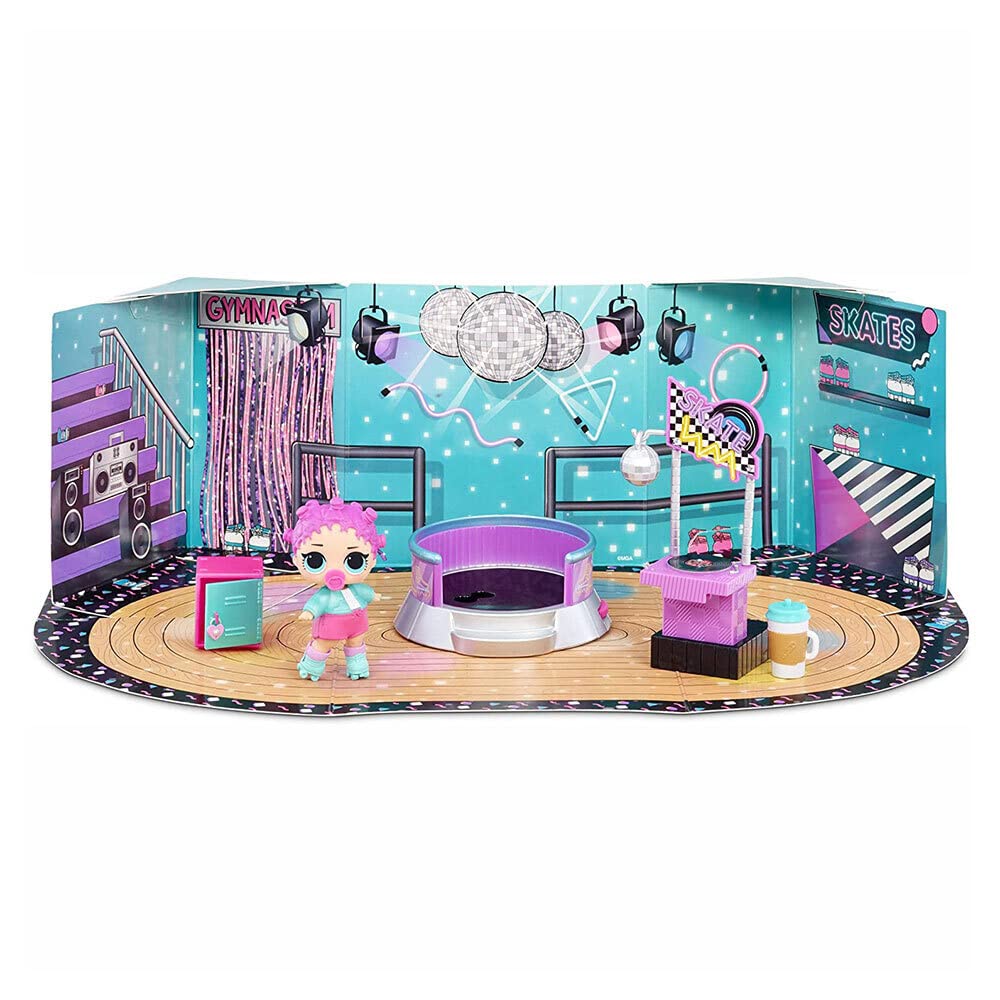 LOL Surprise Furniture Roller Rink with Roller Skater Doll & 10+ Surprises, Furniture, Disco, DJ Stage Room playsets for Toddler Kids Boy and Girls