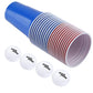 TOPINCN Beer Pong Drinking Game Set 22PCS Plastic Game Cups with 4PCS Pong Balls Outdoor Camping Pub Party Supplies 16oz(red Cups 11+Blue