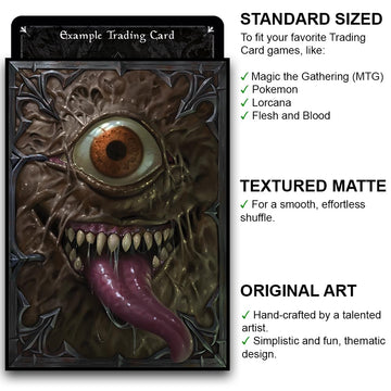 Fantasy North - Book of Fiends - Spell Book Series I - 100 Textured Matte TCG Card Sleeves - Fits Magic MTG Commander Pokemon and Other Card Games