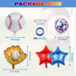 Baseball Party Balloons, Baseball Foil Mylar Balloons for Baby Shower Party Decor Baseball Glove Jumbo Balloons Baseball Bat Balloons for Birthday