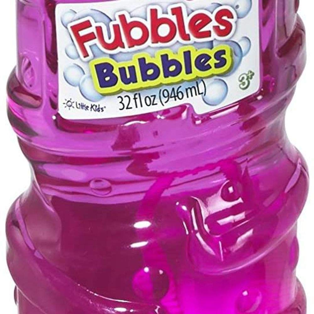 Fubbles Bubbles Solution and Refill | for Kids Ages 3+ | Includes 32oz Fubbles Bubbles Solution and Bubble Wand (Colors May Vary)