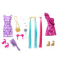 Barbie Doll with Extra-Long Blonde Rainbow Hair & Color-Block Polka Dot Dress, Plus 10 Hair & Fashion Accessories