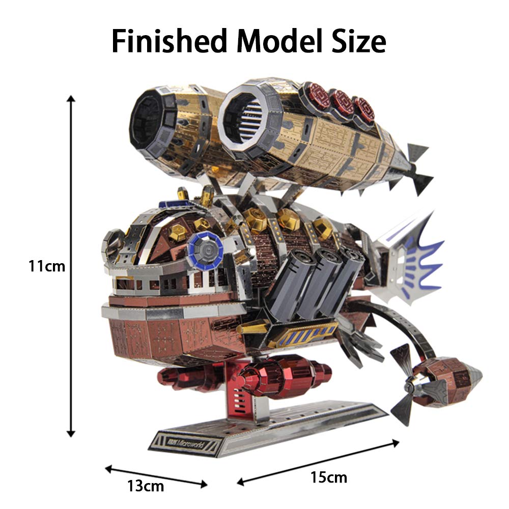 Microworld Metal Model Kits, Whale Base 3D Puzzles for Adults, DIY Challenge 3D Metal Puzzles, Brain Teaser Art Craft Gifts Toys for Teens