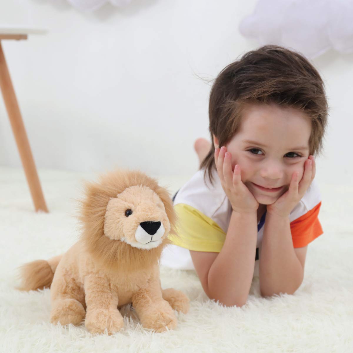 Apricot Lamb Toys Plush Lion Soft Stuffed Animal for Kids for Kids 10''